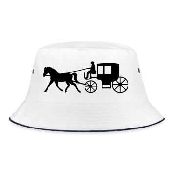 kutsche kutscher transport - Bucket Hat - Weiß/Navy - Vorne