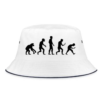 funny evolution smartphone mobile phone addiction icon - Bucket Hat - white/navy - Front