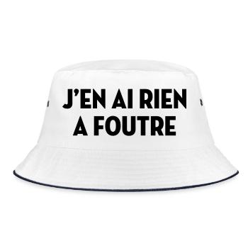 J'en ai rien à foutre / Humour / Drôle / Blague - Bob - blanc/marine - Devant