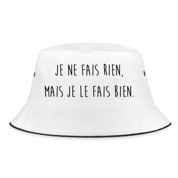 Ne Fais Rien / Humour / Fainéant / Paresse / Drôle - Bob - blanc/marine - Devant