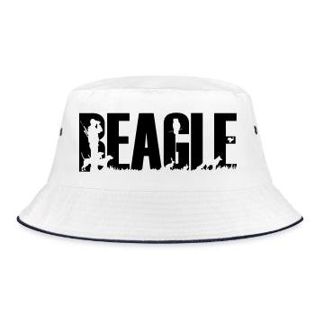 Jagdhund Beagle - Bucket Hat - Weiß/Navy - Vorne