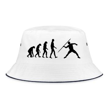 Speerwurf / Diskuswurf / Kugelstoßen / Hammerwurf - Bucket Hat - Weiß/Navy - Vorne