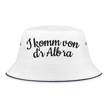 I komm von dr Alb ra (Schwarz) Schwäbische Alb - Bucket Hat - Weiß/Navy - Vorne