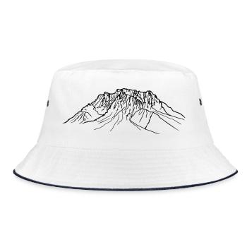 Zugspitze, Alpen, Berg Wettersteingebirge mountain - Bucket Hat - Weiß/Navy - Vorne