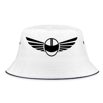 Motorcycle helmet with wings - Bucket Hat - white/navy - Front