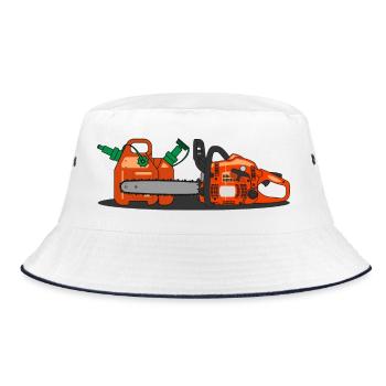 Chainsaw and Combi container - Bucket Hat - white/navy - Front