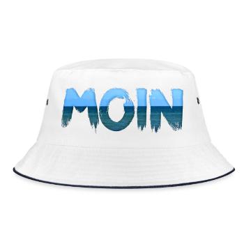 Moin Wasser - Bucket Hat - Weiß/Navy - Vorne