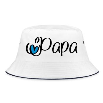 Papa - Bucket Hat - Weiß/Navy - Vorne