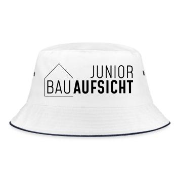 Junior Bauaufsicht mit Haus! - Bucket Hat - Weiß/Navy - Vorne