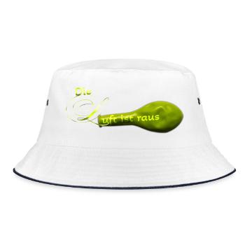 Die Luft ist raus.... - Bucket Hat - Weiß/Navy - Vorne