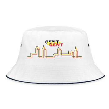 Skyline tricolore minimaliste de Gand - Bob - blanc/marine - Devant