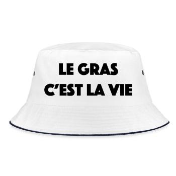 le gras c est la vie - Bob - blanc/marine - Devant
