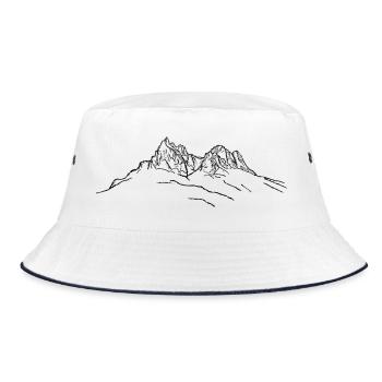 Sciliar, Dolomites, Alps, Mountains, Mountains, South Tyrol - Bucket Hat - white/navy - Front