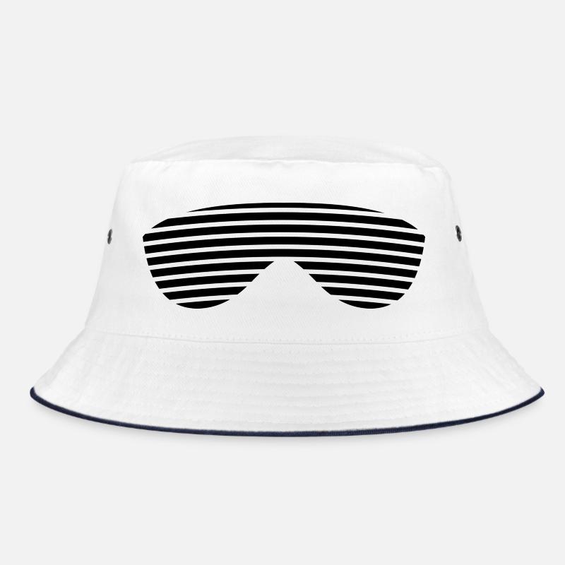 Brille schwarz gestreift Bucket Hat
