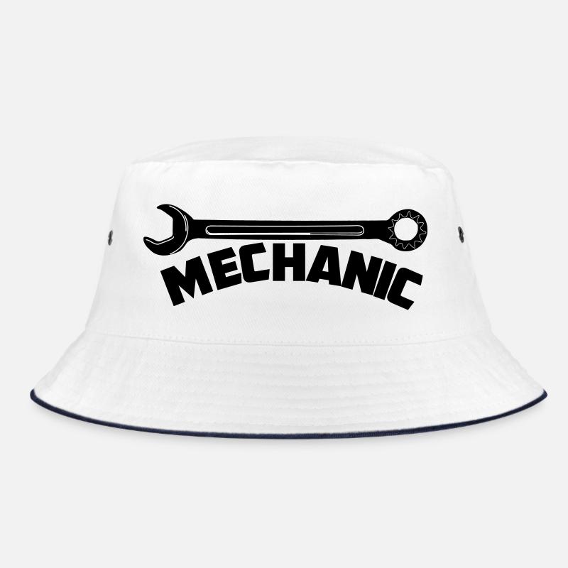 Mechanic with key text Mechanic Bucket Hat