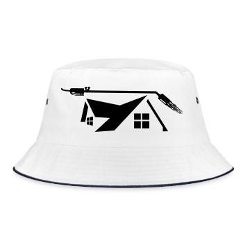 House roofer gas burner - Bucket Hat - white/navy - Front