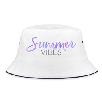 Sommer Vibes - Bucket Hat - Weiß/Navy - Vorne