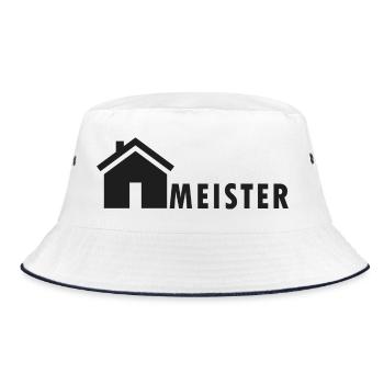 Hausmeister Design - Bucket Hat - Weiß/Navy - Vorne