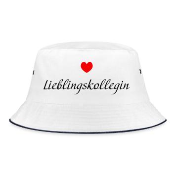 Lieblingskollegin kleines Herz - Bucket Hat - Weiß/Navy - Vorne