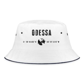 Contact Details Odessa Ukraine Vintage - Bucket Hat - white/navy - Front