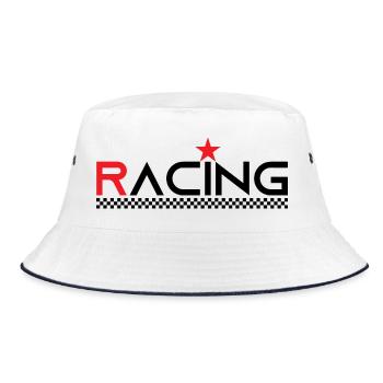 Racing Star - Race Driver - Car Auto Bike - Bucket Hat - white/navy - Front