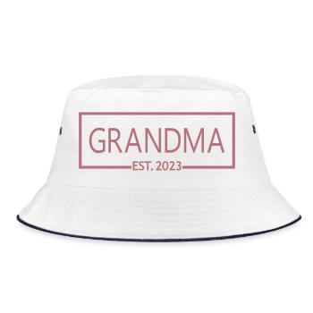 Grandma Est. 2023, Grandma To Be, Pregnancy Reveal - Bucket Hat - white/navy - Front