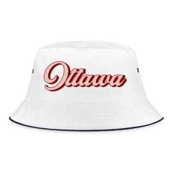Ottawa Retro Script - Bucket Hat - white/navy - Front