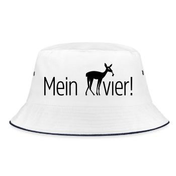 Mein REHvier Revier - Bucket Hat - Weiß/Navy - Vorne
