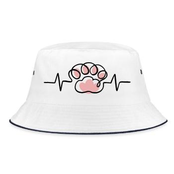 Patte de chat et rythme cardiaque ECG - Bob - blanc/marine - Devant