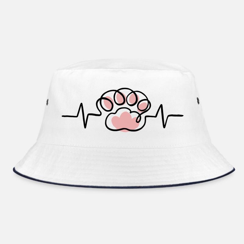 Patte de chat et rythme cardiaque ECG - Bob - blanc/marine