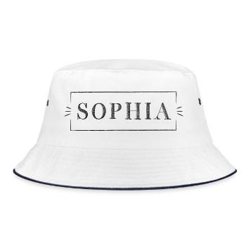 SOPHIA | Girl-Name in a frame - Bucket Hat - white/navy - Front