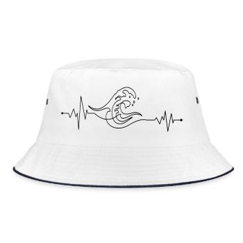 design_not_provided - Bucket Hat - white/navy - Front