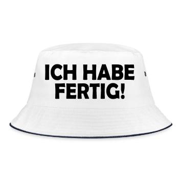 Ich habe fertig - Bucket Hat - Weiß/Navy - Vorne