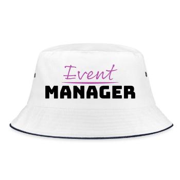 Tshirt for Event Manager - Bucket Hat - white/navy - Front