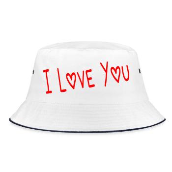 COUPLE. JUST MARRIED. Bachelorette party. VALENTINE'S DAY. MARIES - Bucket Hat - white/navy - Front