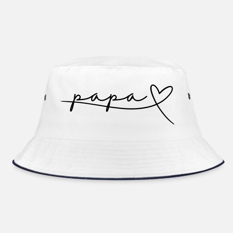 Papa/Vater Vatertag, Geburt, Geburtstag, Herz - Bucket Hat - Weiß/Navy