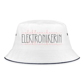 Elektronikerin Geschenk Büro Schnörkel - Bucket Hat - Weiß/Navy - Vorne