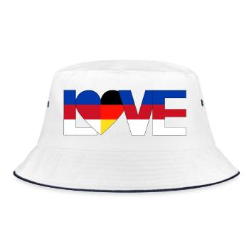 love Sorben Lausitz Oberlausitz Deutschland Heimat - Bucket Hat - Weiß/Navy - Vorne