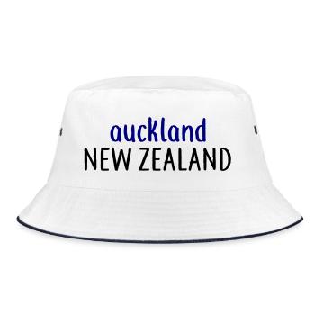 Auckland - New Zealand - Kiwi Aotearoa Neuseeland - Bucket Hat - white/navy - Front