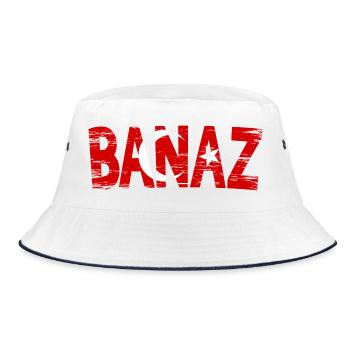 Banaz Usak Türkei Flagge - Bucket Hat - Weiß/Navy - Vorne