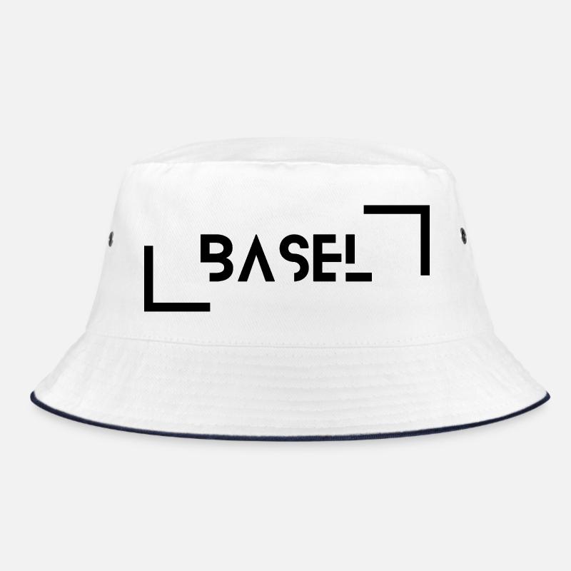 Basel schwarz - Bucket Hat - Weiß/Navy