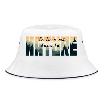 Luxury is in NATURE - Bucket Hat - white/navy - Front