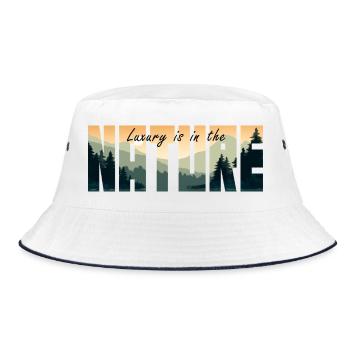 Luxury is in NATURE - Bucket Hat - white/navy - Front