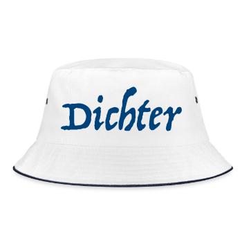Poet Poem Writer - Bucket Hat - white/navy - Front