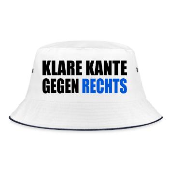 klare kante gegen rechts - Bucket Hat - Weiß/Navy - Vorne