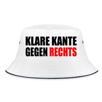 klare kante gegen rechts - Bucket Hat - Weiß/Navy - Vorne
