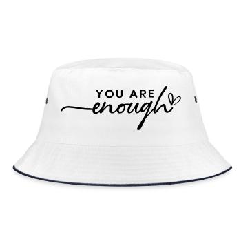 You Are Enough – Self-Love & Motivation - Bucket Hat - white/navy - Front