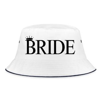 Team Bride! Customizable - Bucket Hat - white/navy - Front