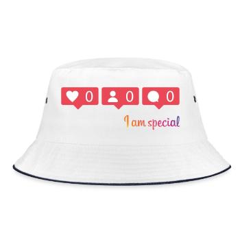 likes - Bucket Hat - Weiß/Navy - Vorne