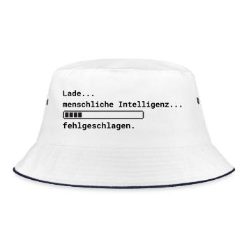 Lade Intelligenz - Bucket Hat - Weiß/Navy - Vorne